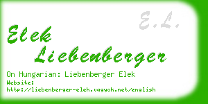 elek liebenberger business card